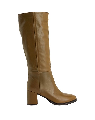 8 by YOOX Boots LEATHER MID-HEEL BOOT
 Military green Soft Leather