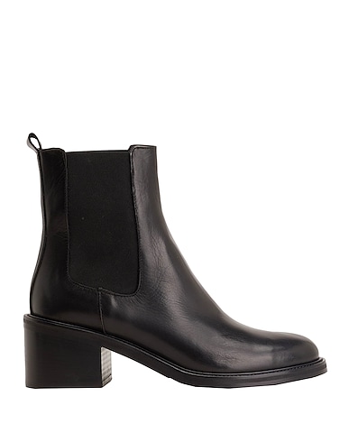 8 by YOOX Ankle boot SPLITLEATHER ROUND-TOE CHELSEA BOOT
 Black 100% Calfskin