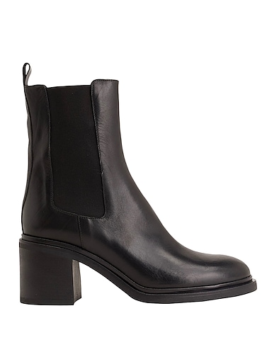 8 by YOOX Ankle boot LEATHER MID-HEEL CHELSEA BOOT
 Black 100% Calfskin