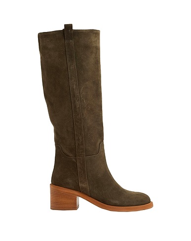 8 by YOOX Boots SPLITLEATHER ROUND-TOE BOOT
 Military green Leather
