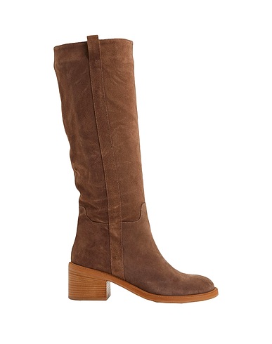 8 by YOOX Boots SPLITLEATHER ROUND-TOE BOOT
 Camel Leather