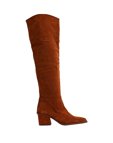 8 by YOOX Boots SPLIT LEATHER OVER THE KNEE WESTERN BOOT
 Brown Calfskin