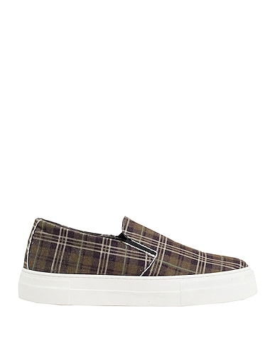 8 by YOOX Sneakers TARTAN PATTERN LEATHER TRAINERS

 Verde militare Pelle di vitello, Fibre tessili