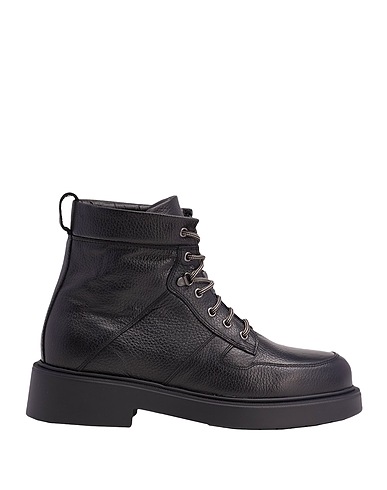8 by YOOX Ankle boot FULL-GRAIN LEATHER HIKING BOOTS
 Black 100% Calfskin