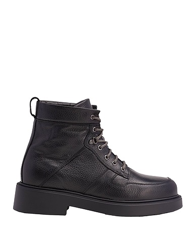 8 By YOOX FULL-GRAIN LEATHER HIKING BOOTS | Black Men‘s Boots | YOOX