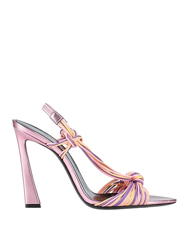 SAINT LAURENT Sandals Pink Soft Leather, Rubber