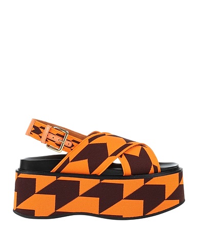 MARNI Sandals Orange Textile fibers