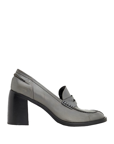 8 by YOOX Mocassino Grigio 100% Pelle di vitello
