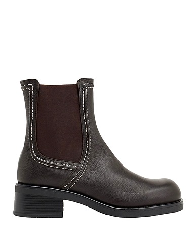 8 by YOOX Ankle boot GRAIN LEATHER CHELSEA ANKLE BOOTS
 Dark brown 100% Calfskin