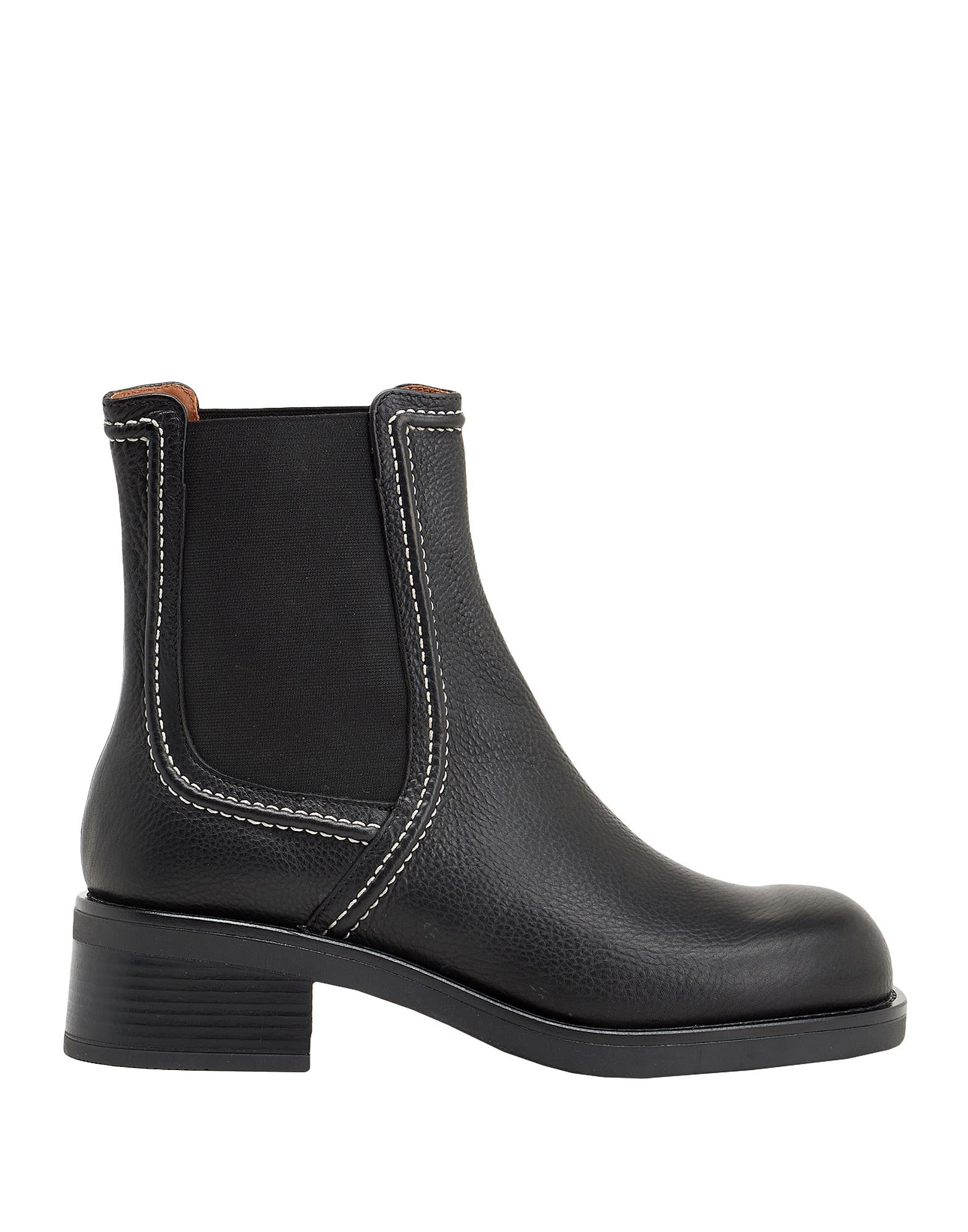 8 By YOOX SPLITLEATHER ROUND-TOE CHELSEA BOOT | Black Women