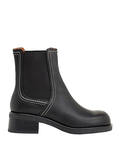 8 by YOOX SCHUHE GRAIN LEATHER CHELSEA ANKLE BOOTS
 Schwarz 100% Kalbsleder