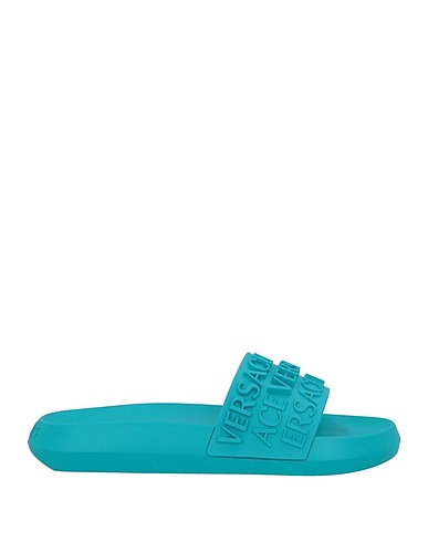 VERSACE Sandals Turquoise Textile fibers