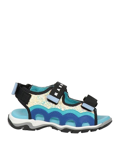 MARNI Sandalen Tūrkis Gewebefasern, Leder