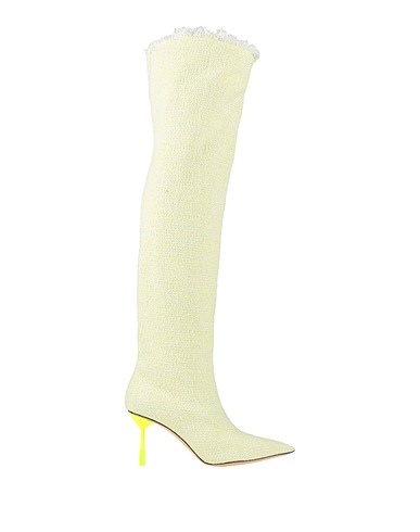 MSGM Boots Yellow Textile fibers, Soft Leather