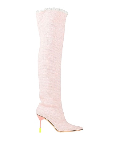 MSGM Boots Pink Textile fibers, Soft Leather