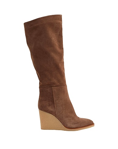 8 by YOOX Boots SPLIT LEATHER ROUND-TOE PLATFORM BOOT
 Taupe 100% Calfskin