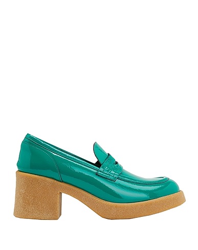 8 by YOOX Mocassino PATENT LEATHER PENNY LOAFER
 Verde 100% Pelle di vitello
