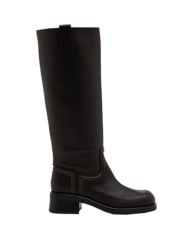 8 by YOOX Stivali GRAIN LEATHER HIGH BOOTS
 Testa di moro 100% Pelle di vitello