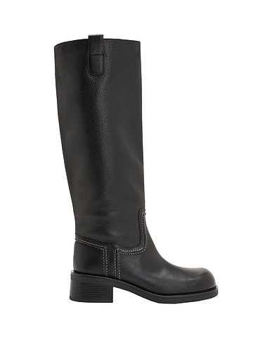 8 by YOOX Boots GRAIN LEATHER HIGH BOOTS
 Black 100% Calfskin