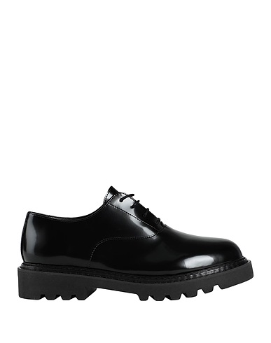 MAX&Co. Laced shoes Black 100% Polyester, Polyurethane coated