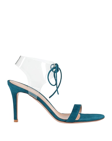 GIANVITO ROSSI Sandals Deep teal Leather, Plastic