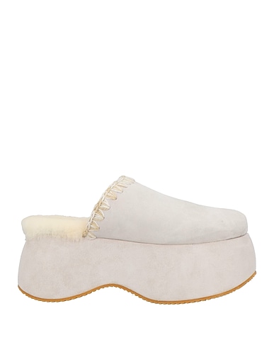 MOU Mules and clogs Light grey 100% Shearling, Wool
