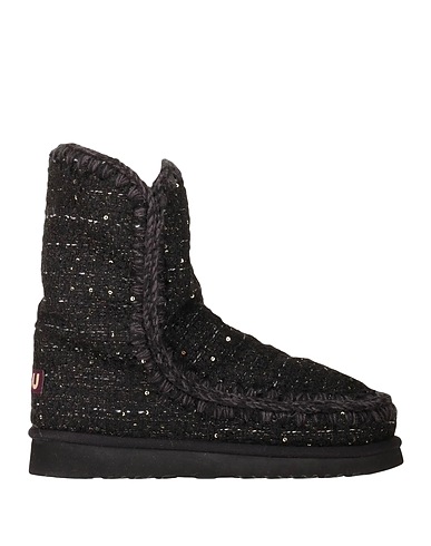 MOU Ankle boot Black Polyester, Wool