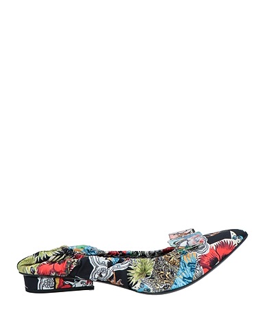 FERRAGAMO Ballet flats Black Textile fibers
