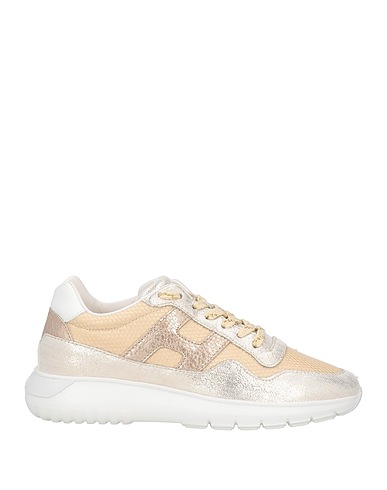 HOGAN Sneakers Gold Soft Leather, Textile fibres