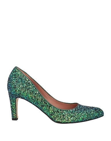 ANTONIO BARBATO Pump Emerald green Textile fibers, Soft Leather