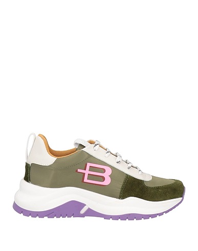 BALDININI Sneakers Vert militaire Cuir, Fibres textiles