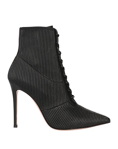 GIANVITO ROSSI Stivaletti Nero Pelle, Altre Fibre