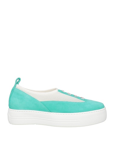 MANIA Sneakers Turquoise Leather, Textile fibres