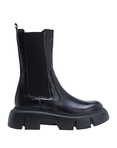 8 by YOOX Ankle boot LEATHER HIGH CHELSEA BOOTS
 Black 100% Calfskin