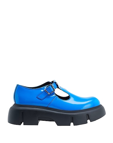 8 by YOOX Loafers POLISHED LEATHER CHUNKY MARY JANE
 Azure Soft Leather