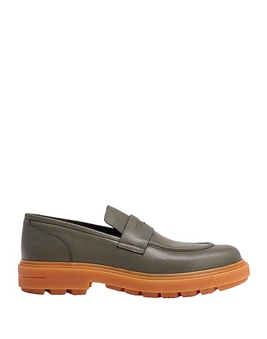 8 by YOOX Mokassins RUBBER LEATHER PENNY LOAFER
 Dunkelgrün 100% Kalbsleder