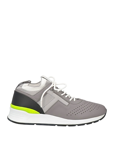 TOD'S Sneakers Grey Soft Leather, Textile fibres