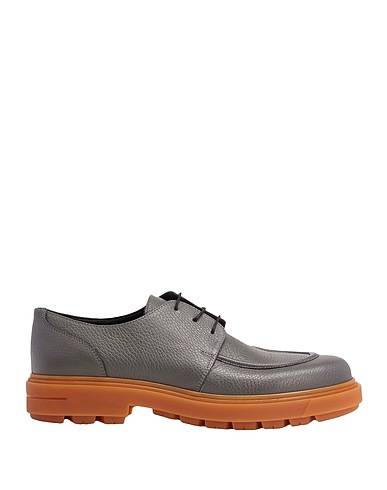 8 by YOOX Chaussures à lacets FULL-GRAIN LEATHER LACE-UP
 Plomb 100% Cuir de veau