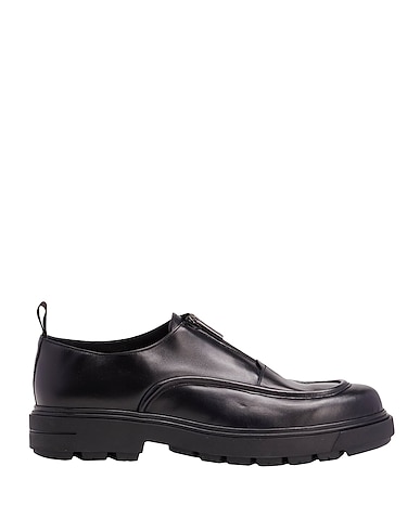 8 by YOOX Loafers LEATHER FRONT-ZIP MONK
 Black 100% Calfskin