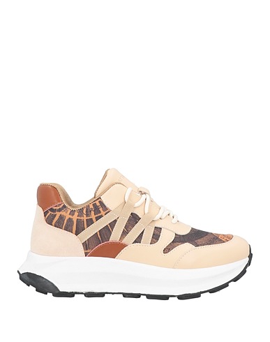 GATTINONI Sneakers Beige Leather, Textile fibres