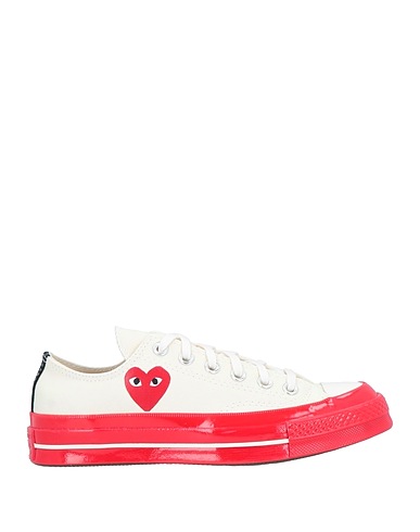 CONVERSE x COMME des GARÇONS PLAY Sneakers Ivory Textile fibres