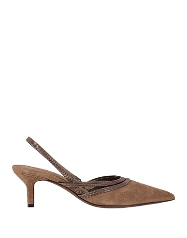 BRUNELLO CUCINELLI Γόβα Χακί Δέρμα