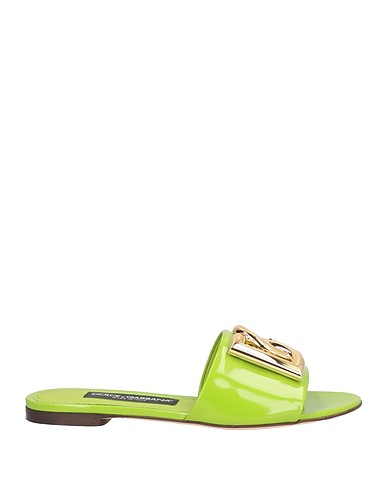 DOLCE&GABBANA Sandali Verde lime Pelle di vitello