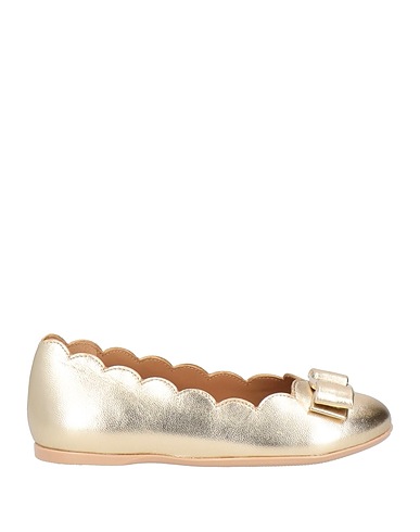 FERRAGAMO Ballerinas Gold Kalbfell