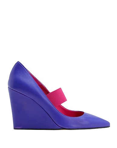 8 by YOOX Pump LEATHER POINTED-TOE PLATFORM PUMPS
 Purple 100% Ovine leather