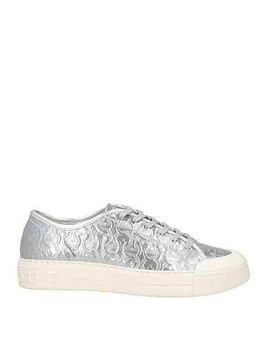 FERRAGAMO Sneakers Silver Calfskin, Lambskin