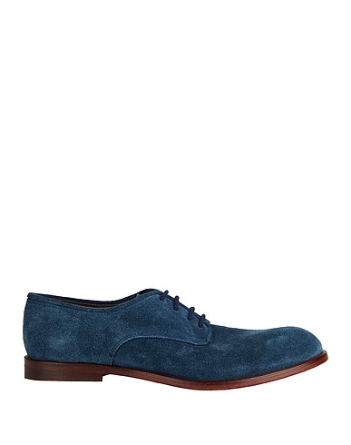 LUCA SEPE Laced shoes Slate blue Leather