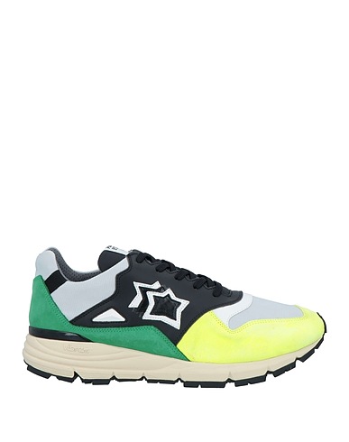 ATLANTIC STARS Sneakers Lime green Leather, Textile fibres