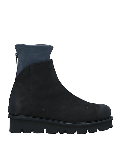 PATRIZIA BONFANTI Ankle boot Black Soft Leather, Textile fibers