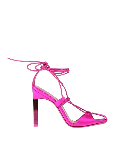 THE ATTICO Sandals Fuchsia Textile fibers, Soft Leather